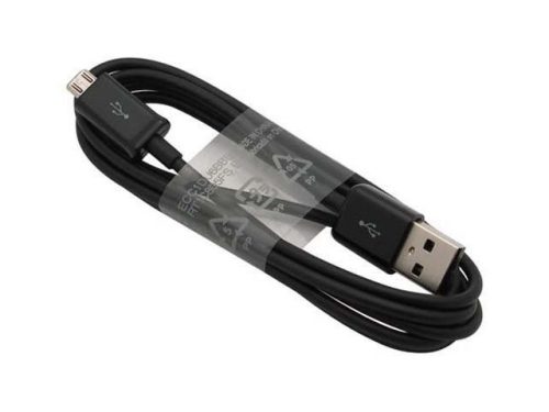 Micro USB adatkábel, töltőkábel, fekete, 2A 1m, gyári, Samsung ECB-DU5ABE