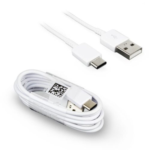 USB-C (Type-C) adatkábel, töltőkábel, USB-USB-C, gyorstöltő, fast charge, fehér, 2A 1m, gyári, Samsung EP-DN930CWE