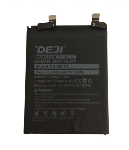 Xiaomi 12 5G / 12X 5G akkumulátor, BP46 kompatibilis, prémium, 4500mAh, DEJI