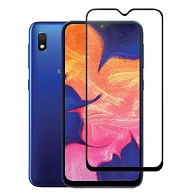   Samsung Galaxy A10 / A10s üvegfólia, tempered glass, előlapi, 9D, edzett, hajlított, fekete kerettel