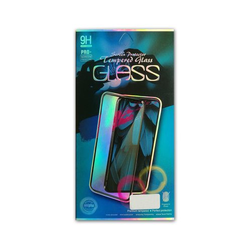 Samsung Galaxy A10 / A10s üvegfólia, tempered glass, előlapi, 9D, edzett, hajlított, fekete kerettel