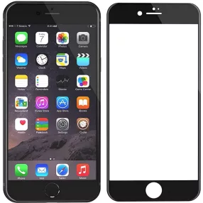   iPhone 6 / 6S üvegfólia, tempered glass, előlapi, 9D, edzett, hajlított, fekete kerettel
