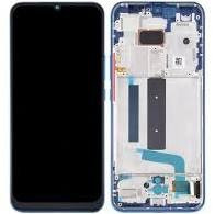 Xiaomi Mi 10 Lite 5G LCD kijelző, érintőpanel, kék (Atlantic Blue) kerettel, gyári