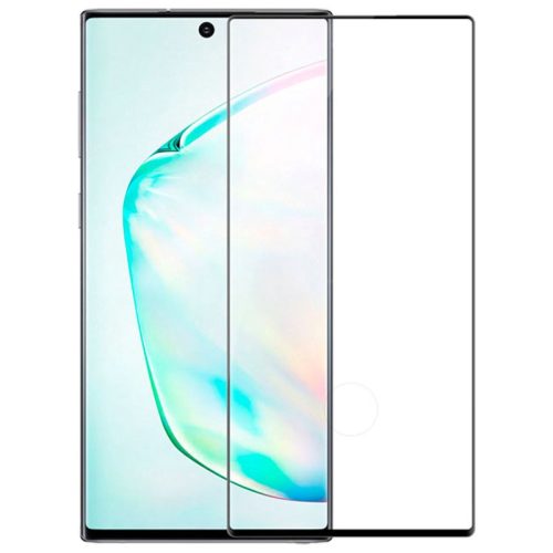 Samsung Galaxy Note 20 / Note 20 5G üvegfólia, tempered glass, előlapi, 3D, edzett, hajlított, újjlenyomat olvasónál kivágott, fekete kerettel