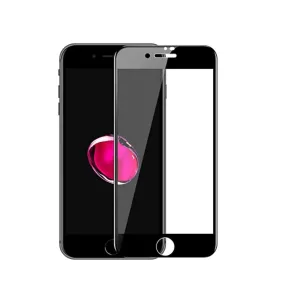   iPhone 7 Plus / 8 Plus üvegfólia, tempered glass, előlapi, 9D, hajlított, edzett, fekete kerettel