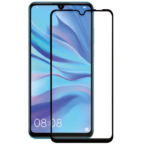 Huawei P Smart 2020 üvegfólia, tempered glass, előlapi, 9D, edzett, hajlított, fekete kerettel