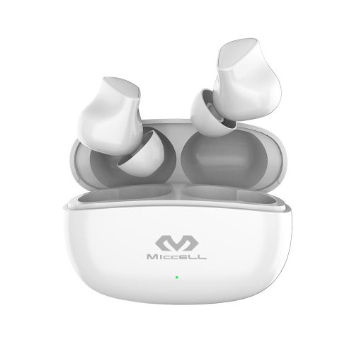 Vezeték nélküli fülhallgató, stereo bluetooth headset töltőtokkal, TWS, fehér, Miccell VQ-BH66