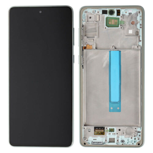 Samsung Galaxy A73 5G LCD kijelző, érintővel, ezüst kerettel, gyári, SM-A736B/DS