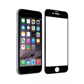   iPhone 6 / 6S üvegfólia, tempered glass, előlapi, 3D, edzett, hajlított, fekete kerettel, TiPX