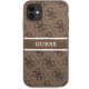 iPhone 12 / 12 Pro hátlap tok, barna, GUESS Printed Stripe