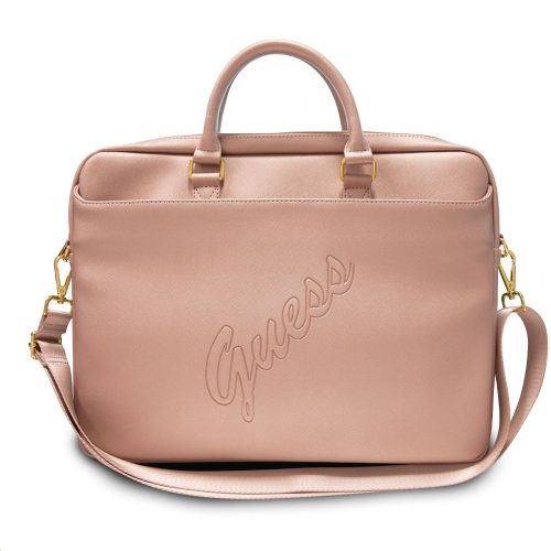 GUESS PU Saffiano (GUCB15PUSASPI) 15-16 colos rózsaszín bőr laptop táska