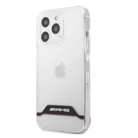   Mercedes AMG iPhone 13 Mini átlátszó piros csíkos hátlap tok