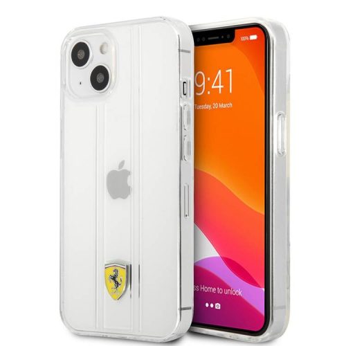Ferrari "3D Stripes" iPhone 13 Pro átlátszó hátlap tok