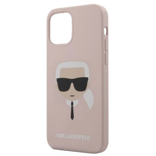 Karl Lagerfeld iPhone 13 "Karl Head" mintás púderrózsaszín hátlap tok