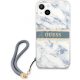 GUESS TPU Marble iPhone 13 kék márvány mintás hátlap tok, telefon tok