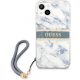 GUESS TPU Marble iPhone 13 Pro Max kék márvány mintás hátlap tok, telefon tok