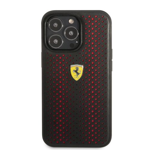 iPhone 14 Pro hátlap tok, fekete, Ferrari, FEHCP14LRHOR