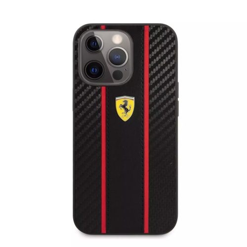 iPhone 14 Pro hátlap tok, fekete, Ferrari, FEHCP14LNMBK