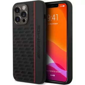   iPhone 14 Plus szilikon tok, hátlap tok, fekete-piros, Mercedes AMG, AMHCP14M2SPCK