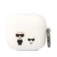 Airpods 3 szilikon tok akasztóval, fehér, Karl Lagerfeld KLACA3SILKCW