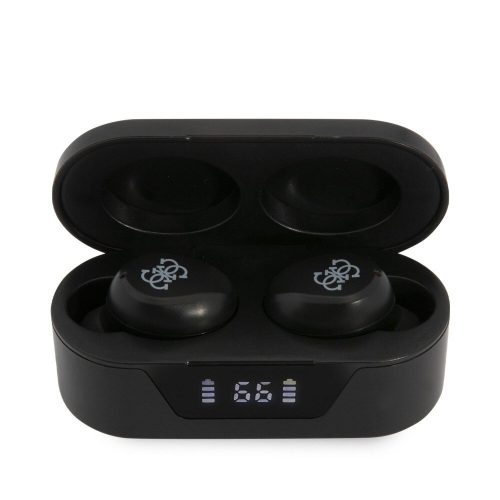 Guess vezeték nélküli fülhallgató, stereo bluetooth headset töltőtokkal, TWS, fekete, Guess Triangle Logo GUTWST31TK