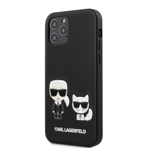 Telefon tok, iPhone 12 / 12 Pro hátlap tok, fekete, Karl Lagerfeld
