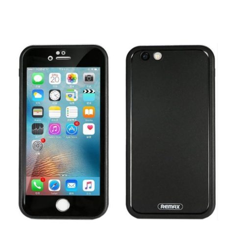 Telefon tok, iPhone 6 Plus / 6S Plus műanyag, elő+hátlapi, 360 fokos védelem, fekete, Remax Journey