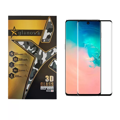 Samsung Galaxy Note 10 üvegfólia, tempered glass, előlapi, 3D, edzett, hajlított, fekete kerettel