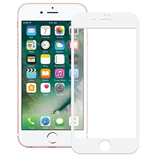 iPhone 7 Plus / 8 Plus üvegfólia, tempered glass, előlapi, 9D, edzett, hajlított, fehér kerettel,