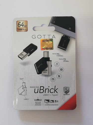 GOTTA uBrick 64GB USB 3,1 Type-C OTG pendrive artisjussal