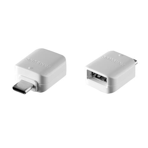Adapter, átalakító, OTG, USB -> Type-C, fehér, gyári, Samsung GH96-12489A