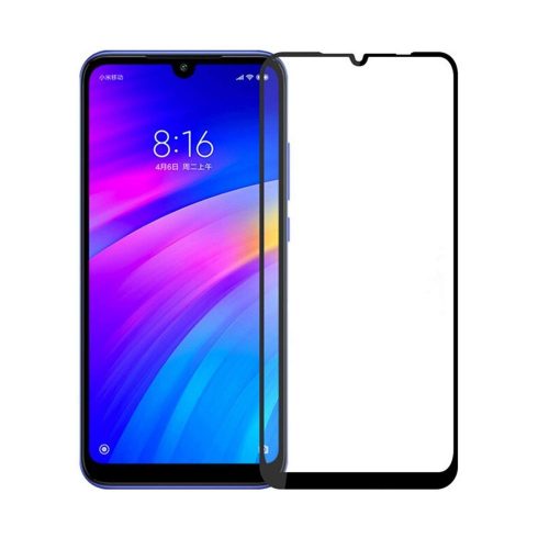 Xiaomi Redmi Note 8T üvegfólia, tempered glass, előlapi, 9D, edzett, hajlított, fekete kerettel