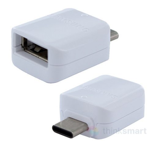 Samsung Adapter, átalakító, USB -> Type-C, OTG ,fehér, gyári, Samsung GH96-11383A
