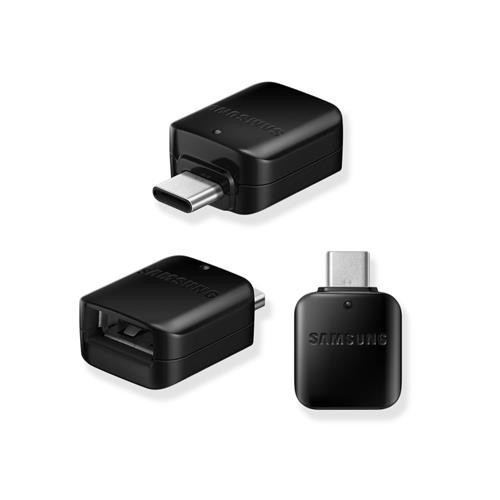 Adapter, átalakító, OTG, USB -> Type-C, fekete, gyári, Samsung GH96-12331A