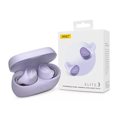 Jabra vezeték nélküli fülhallgató, stereo bluetooth headset, töltőtokkal, TWS, lila, Jabra Elite 3