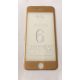 iPhone 6 / 6S üvegfólia, tempered glass, előlapi, 3D, edzett, hajlított, arany kerettel