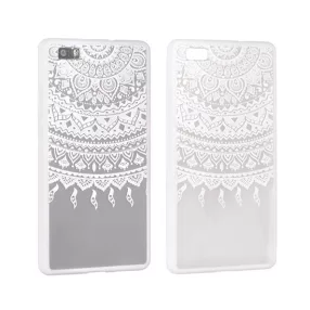   Samsung Galaxy S8 Plus hátlaptok, telefon tok, kemény, mandala mintás, fehér 