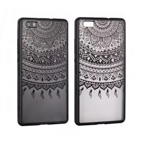   Samsung Galaxy S8 Plus hátlaptok, telefon tok, kemény, mandala mintás, fekete