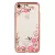 Samsung Galaxy S8 Plus szilikon tok, hátlaptok, telefon tok, köves, virág mintás, rose gold keretes, átlátszó