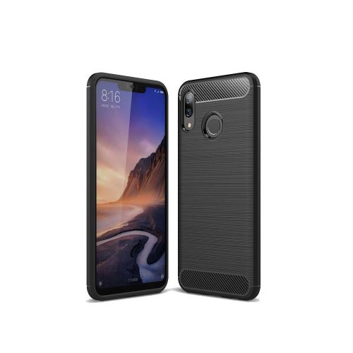 Huawei Nova 3 szilikon tok, hátlaptok, telefon tok, karbon mintás, fekete, Simple Carbon