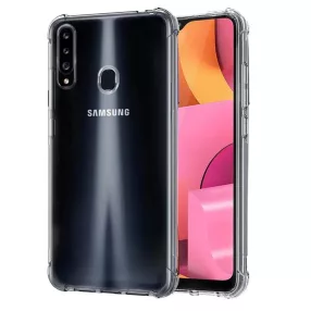   Samsung Galaxy A20s szilikon tok, hátlaptok, telefon tok, erősített sarkokkal, átlátszó, Anti Shock, 0.5mm
