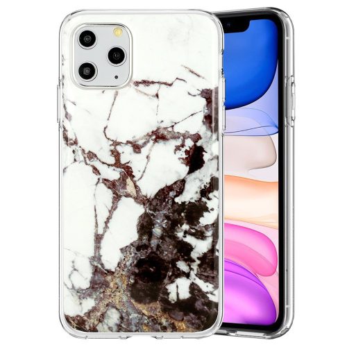 iPhone 12 Mini hátlaptok, telefon tok, kemény, márvány mintás, Marble Glitter Design 2