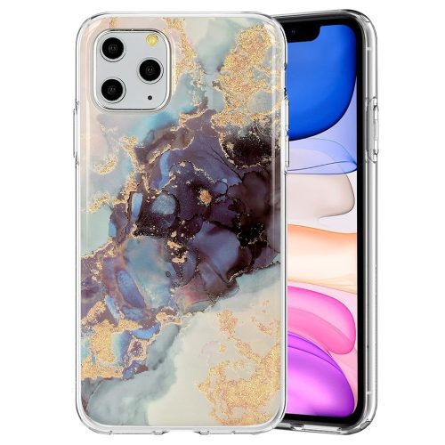 iPhone 12 Mini hátlaptok, telefon tok, kemény, márvány mintás, Marble Glitter Design 3