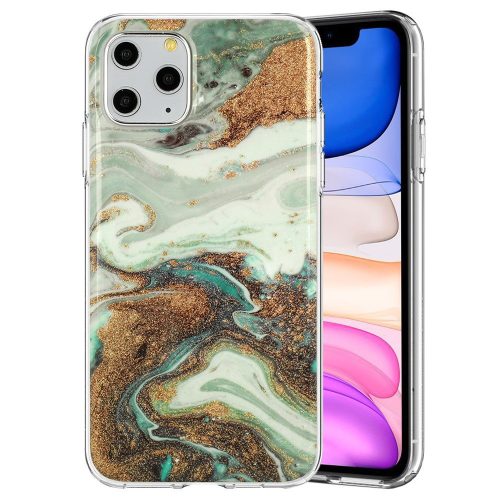 iPhone 12 Pro Max hátlaptok, telefon tok, kemény, márvány mintás, Marble Glitter Design 5