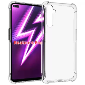   Realme 6 Pro szilikon tok, hátlaptok, telefon tok, erősített sarkokkal, átlátszó, Anti Shock, 0.5mm