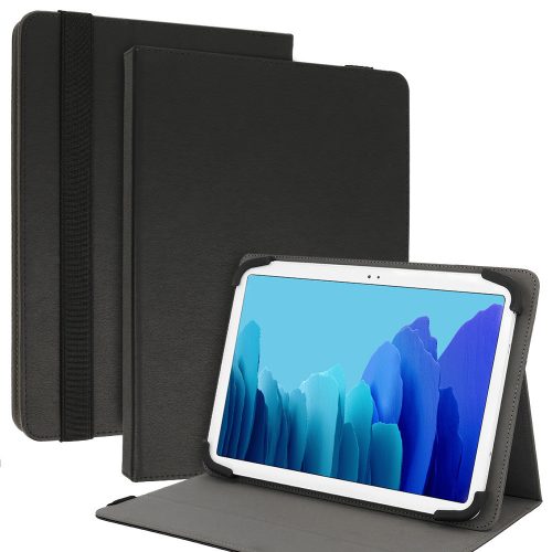 Univerzális 10 colos tablet könyvtok, mappa tok, fekete, Wonder Leather