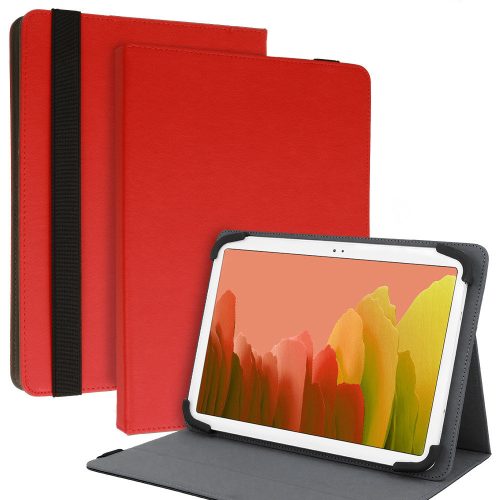 Univerzális 10 colos tablet könyvtok, mappa tok, piros, Wonder Leather