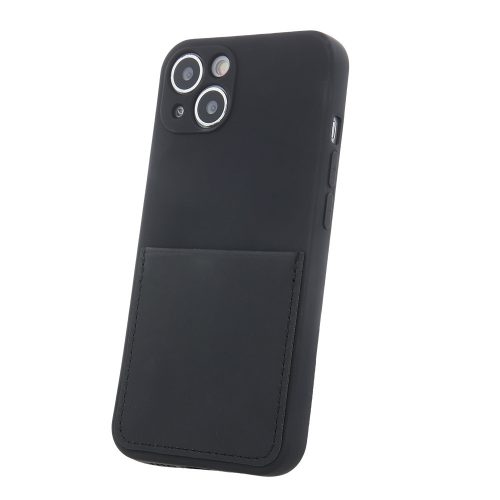 Samsung Galaxy A53 5G szilikon tok, hátlap tok, telefon tok, bankkártya tartóval, fekete, Card Cover