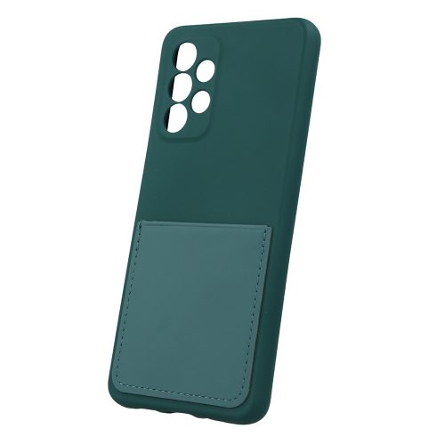 Samsung Galaxy A33 5G szilikon tok, hátlap tok, telefon tok, bankkártya tartóval, zöld, Card Cover