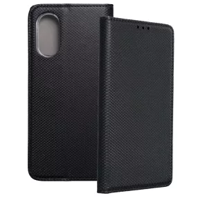   Oppo A17 könyvtok, fliptok, telefon tok, mágneszáras, bankkártyatartós, fekete